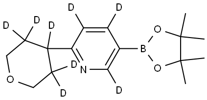 2-(tetrahydro-2H-pyran-4-yl-3,3,4,5,5-d5)-5-(4,4,5,5-tetramethyl-1,3,2-dioxaborolan-2-yl)pyridine-3,4,6-d3 Structure