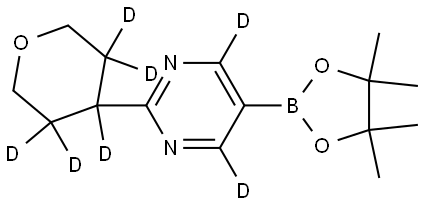 2-(tetrahydro-2H-pyran-4-yl-3,3,4,5,5-d5)-5-(4,4,5,5-tetramethyl-1,3,2-dioxaborolan-2-yl)pyrimidine-4,6-d2 Structure