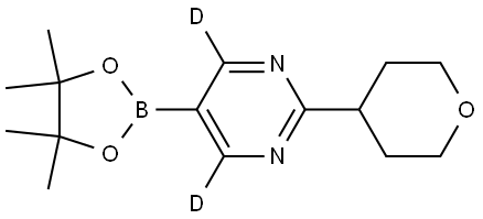 2-(tetrahydro-2H-pyran-4-yl)-5-(4,4,5,5-tetramethyl-1,3,2-dioxaborolan-2-yl)pyrimidine-4,6-d2 Structure