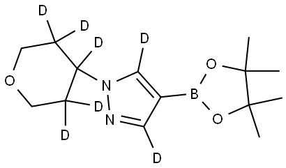 1-(tetrahydro-2H-pyran-4-yl-3,3,4,5,5-d5)-4-(4,4,5,5-tetramethyl-1,3,2-dioxaborolan-2-yl)-1H-pyrazole-3,5-d2 Structure