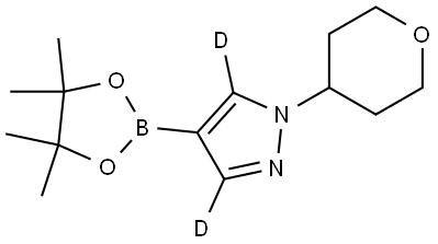 1-(tetrahydro-2H-pyran-4-yl)-4-(4,4,5,5-tetramethyl-1,3,2-dioxaborolan-2-yl)-1H-pyrazole-3,5-d2 Structure