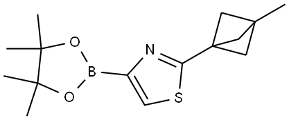 2-(3-methylbicyclo[1.1.1]pentan-1-yl)-4-(4,4,5,5-tetramethyl-1,3,2-dioxaborolan-2-yl)thiazole 구조식 이미지