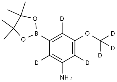 3-(methoxy-d3)-5-(4,4,5,5-tetramethyl-1,3,2-dioxaborolan-2-yl)benzen-2,4,6-d3-amine Structure