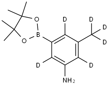 3-(methyl-d3)-5-(4,4,5,5-tetramethyl-1,3,2-dioxaborolan-2-yl)benzen-2,4,6-d3-amine Structure