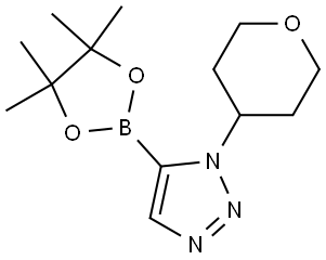 1-(tetrahydro-2H-pyran-4-yl)-5-(4,4,5,5-tetramethyl-1,3,2-dioxaborolan-2-yl)-1H-1,2,3-triazole 구조식 이미지