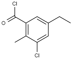 3-Chloro-5-ethyl-2-methylbenzoyl chloride Structure