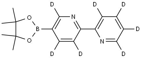 5-(4,4,5,5-tetramethyl-1,3,2-dioxaborolan-2-yl)-2,2'-bipyridine-3,3',4,4',5',6,6'-d7 Structure