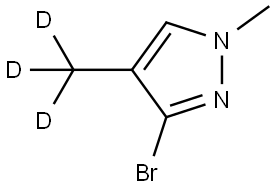 3-bromo-1-methyl-4-(methyl-d3)-1H-pyrazole Structure