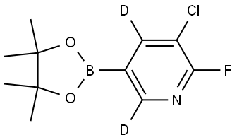 3-chloro-2-fluoro-5-(4,4,5,5-tetramethyl-1,3,2-dioxaborolan-2-yl)pyridine-4,6-d2 Structure