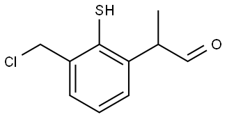 2-(3-(chloromethyl)-2-mercaptophenyl)propanal Structure