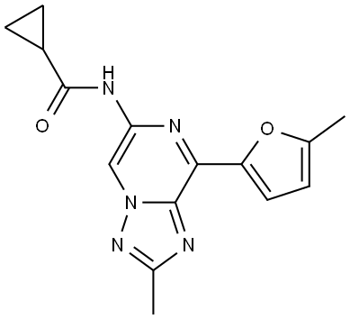 N-(2-methyl-8-(5-methylfuran-2-yl)-[1,2,4]triazolo[1,5-a]pyrazin-6-yl)cyclopropanecarboxamide Structure