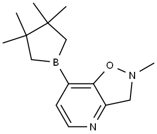 2-Methyl-7-(3,3,4,4-tetramethylborolan-1-yl)-2,3-dihydroisoxazolo[4,5-b]pyridine Structure