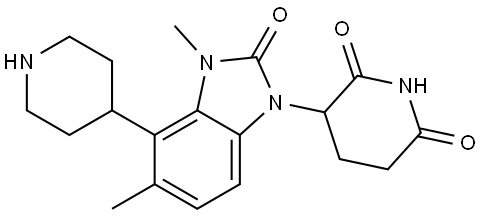 3-[3,5-dimethyl-2-oxo-4-(4-piperidyl)benzoimidazol-1-yl]piperidine-2,6-dione Structure