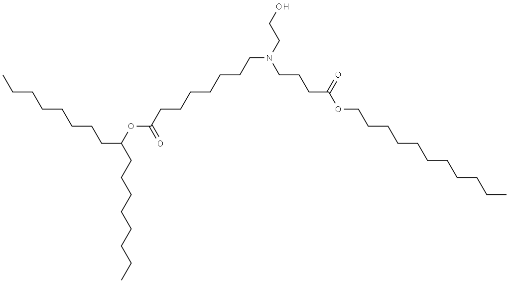 heptadecan-9-yl 8-((2-hydroxyethyl)(4-oxo-4-(undecyloxy)butyl)amino)octanoate Structure