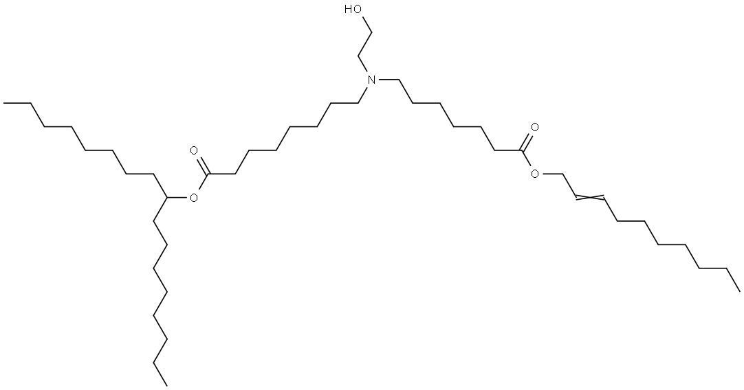 (E)-heptadecan-9-yl 8-((7-(dec-2-en-1-yloxy)-7-oxoheptyl)(2-hydroxyethyl)amino)octanoate Structure