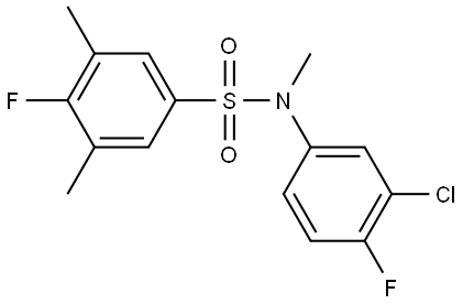 N-(3-chloro-4-fluorophenyl)-4-fluoro-N,3,5-trimethylbenzenesulfonamide 구조식 이미지