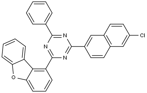 1,3,5-Triazine, 2-(6-chloro-2-naphthalenyl)-4-(1-dibenzofuranyl)-6-phenyl- Structure