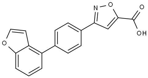 5-Isoxazolecarboxylic acid, 3-[4-(4-benzofuranyl)phenyl]- Structure