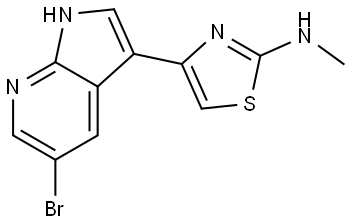 2-Thiazolamine, 4-(5-bromo-1H-pyrrolo[2,3-b]pyridin-3-yl)-N-methyl- Structure