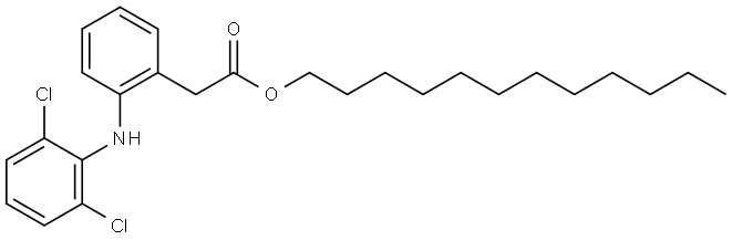 Benzeneacetic acid, 2-[(2,6-dichlorophenyl)amino]-, dodecyl ester Structure