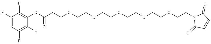 2,3,5,6-tetrafluorophenyl 1-(2,5-dioxo-2,5-dihydro-1H-pyrrol-1-yl)-3,6,9,12,15-pentaoxaoctadecan-18-oate Structure