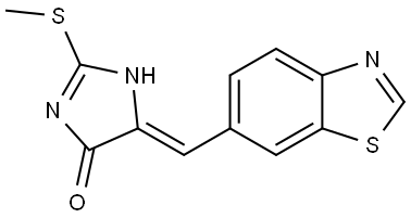 (Z)-5-(benzo[d]thiazol-6-ylmethylene)-2-(methylthio)-3,5-dihydro-4H-imidazol-4-one Structure