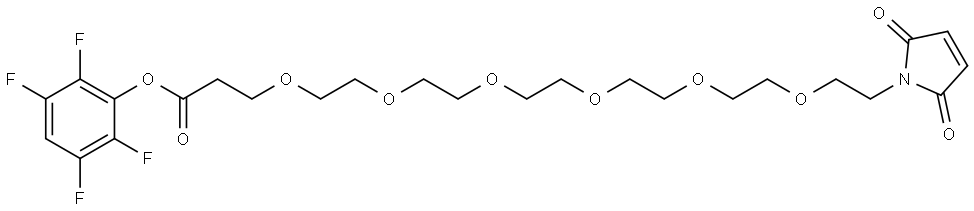 2,3,5,6-tetrafluorophenyl 1-(2,5-dioxo-2,5-dihydro-1H-pyrrol-1-yl)-3,6,9,12,15,18-hexaoxahenicosan-21-oate Structure