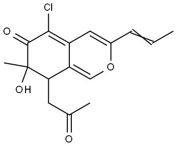 6H-2-Benzopyran-6-one, 5-chloro-7,8-dihydro-7-hydroxy-7-methyl-8-(2-oxopropyl)-3-(1-propen-1-yl)- Structure