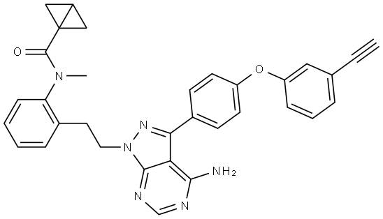 N-[2-[2-[4-Amino-3-[4-(3-ethynylphenoxy)phenyl]-1H-pyrazolo[3,4-d]pyrimidin-1-yl… Structure