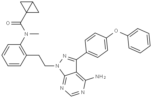 N-[2-[2-[4-Amino-3-(4-phenoxyphenyl)-1H-pyrazolo[3,4-d]pyrimidin-1-yl]ethyl]phen… Structure