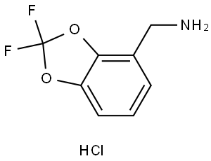 1,3-Benzodioxole-4-methanamine, 2,2-difluoro-, hydrochloride (1:1) Structure