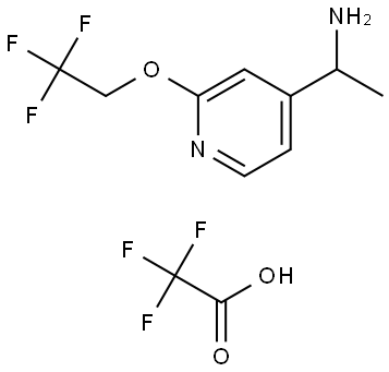 1-(2-(2,2,2-trifluoroethoxy)pyridin-4-yl)ethan-1-amine 2,2,2-trifluoroacetate Structure