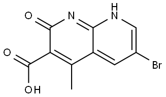 6-Bromo-1,2-dihydro-4-methyl-2-oxo-1,8-naphthyridine-3-carboxylic acid Structure