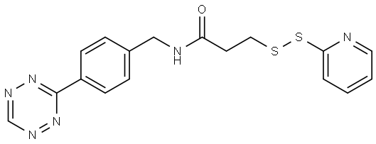 N-(4-(1,2,4,5-tetrazin-3-yl)benzyl)-3-(pyridin-2-yldisulfaneyl)propanamide 구조식 이미지