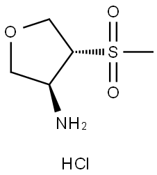 3-Furanamine, tetrahydro-4-(methylsulfonyl)-, hydrochloride (1:1), (3R,4S)-rel- Structure