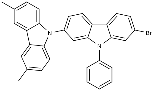7-bromo-3',6'-dimethyl-9-phenyl-9H-2,9'-bicarbazole Structure