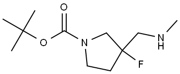 tert-butyl 3-fluoro-3-(methylaminomethyl)pyrrolidine-1-carboxylate Structure