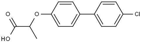 Propionic acid, 2-[(4'-chloro-4-biphenylyl)oxy]-, (-)- Structure