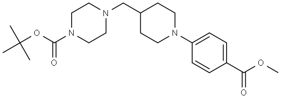 1-Piperazinecarboxylic acid, 4-[[1-[4-(methoxycarbonyl)phenyl]-4-piperidinyl]methyl]-, 1,1-dimethylethyl ester Structure