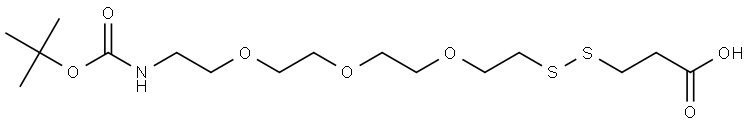 Boc-amino-PEG3-SS-acid 구조식 이미지