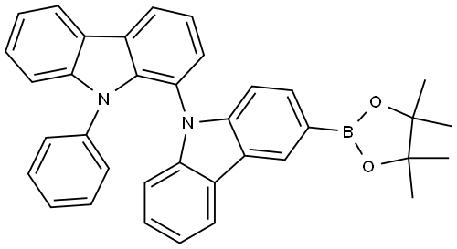 1,9′-Bi-9H-carbazole, 9-phenyl-3′-(4,4,5,5-tetramethyl-1,3,2-dioxaborolan-2-yl)- 구조식 이미지