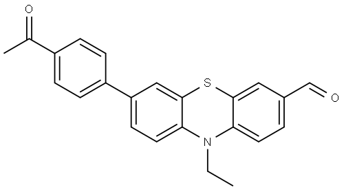 7-(4-acetylphenyl)-10-ethyl-10H-phenothiazine-3-carbaldehyde Structure