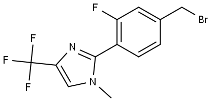 1H-Imidazole, 2-[4-(bromomethyl)-2-fluorophenyl]-1-methyl-4-(trifluoromethyl)- Structure