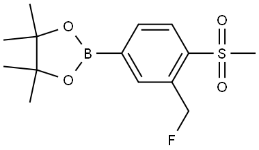 2-(3-(Fluoromethyl)-4-(methylsulfonyl)phenyl)-4,4,5,5-tetramethyl-1,3,2-dioxaborolane Structure