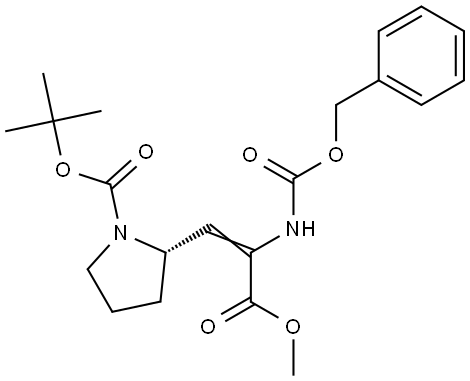 1,1-Dimethylethyl(2S)-2-[3-methoxy-3-oxo-2-[[(phenylmethoxy)carbonyl]amino]-1-propen-1-yl]-1-pyrrolidinecarboxylate Structure