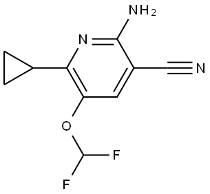 3-Pyridinecarbonitrile, 2-amino-6-cyclopropyl-5-(difluoromethoxy)- Structure