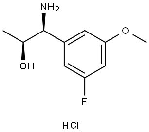 Benzeneethanol, β-amino-3-fluoro-5-methoxy-α-methyl-, hydrochloride (1:1), (αS,βS)- Structure