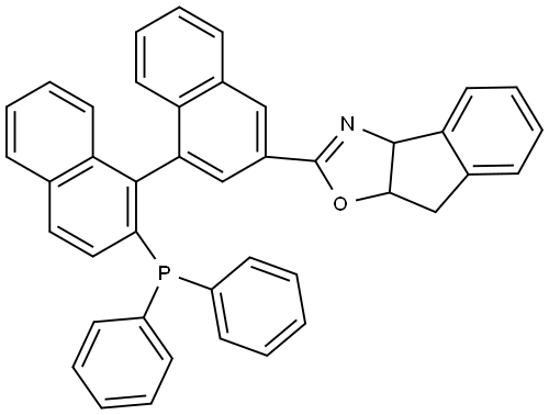 (3aR,8aS)-2-((S)-2'-(Diphenylphosphanyl)-[1,1'-binaphthalen]-3-yl)-3a,8a-dihydro-8H-indeno[1,2-d]oxazole 구조식 이미지