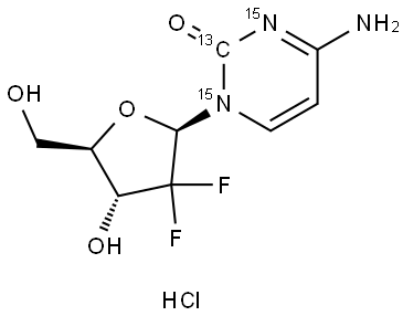 Gemcitabine-13C,15N2 (hydrochloride) Structure