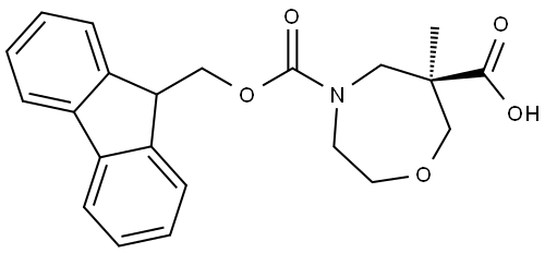 1,4-Oxazepine-4,6(5H)-dicarboxylic acid, tetrahydro-6-methyl-, 4-(9H-fluoren-9-ylmethyl) ester, (6R)- Structure